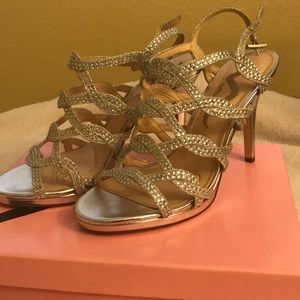 Silver sparkly heels